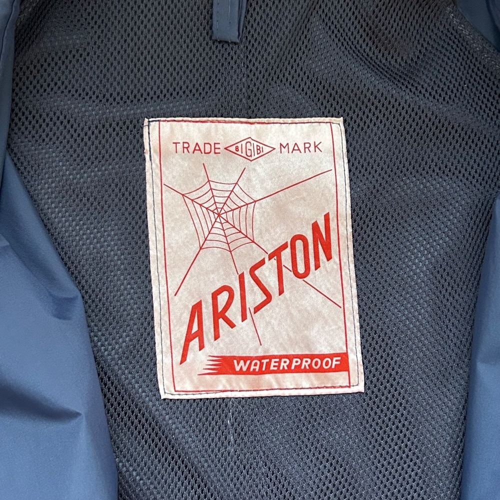 60s Vintage Ariston Women's Waterproof Raincoat - Bonnet & Belt‎ - Navy - Medium - Picture 3 of 5